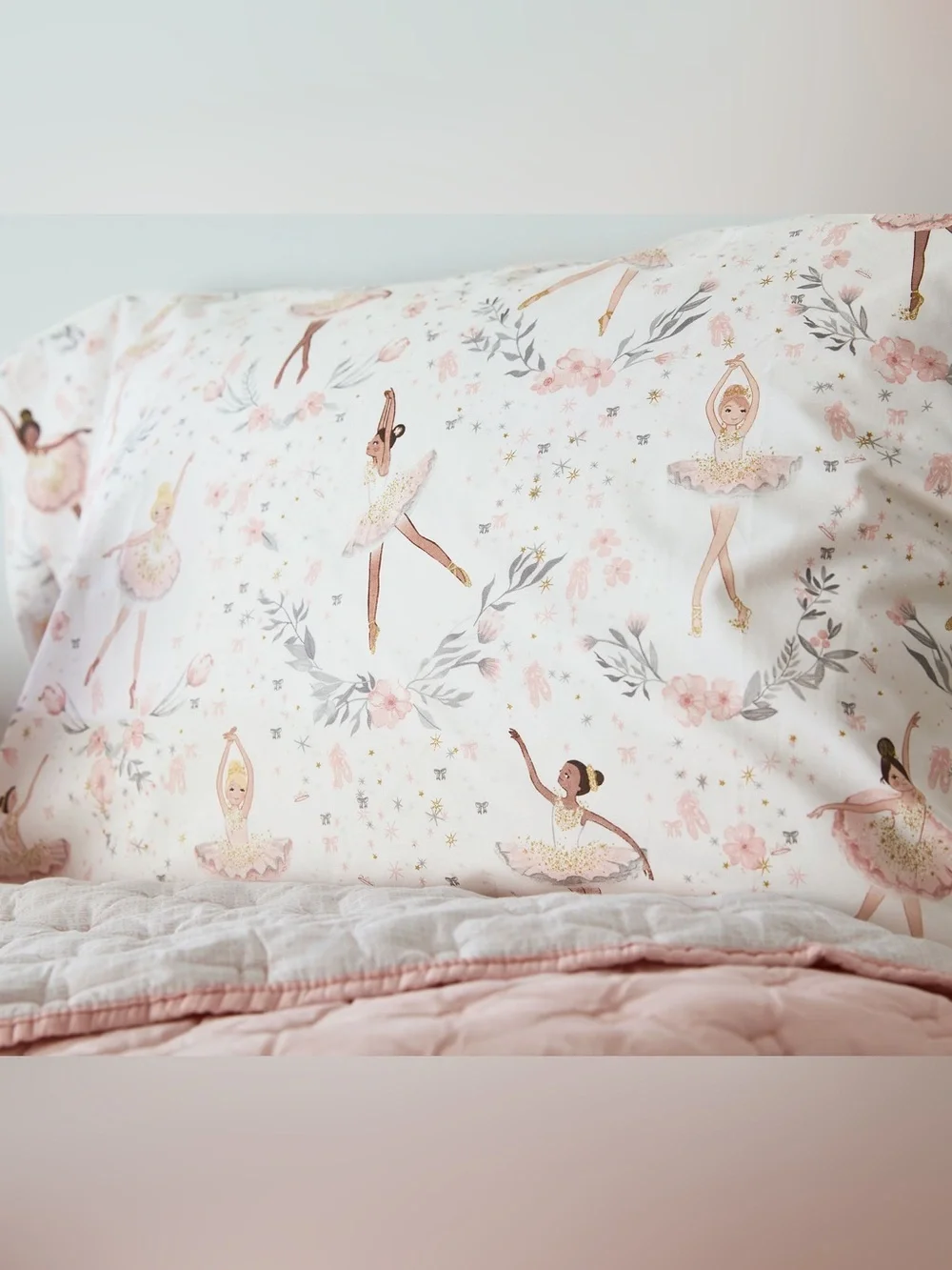 Pottery Barn Kids Pink Ballerina Organic Cotton Twin Sheet Set NEW
